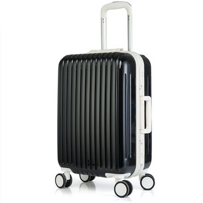 ILELIN夏季新款簡約休閑20寸鋁框拉桿箱密碼箱萬向輪男女學生行李箱托運箱登機箱出行箱 藍色 20寸